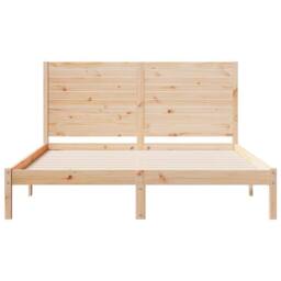 Berkfield Home Decorative Extra Long Bed Frame without Mattress 160x220 cm Solid Wood in Natural - thumbnail 4