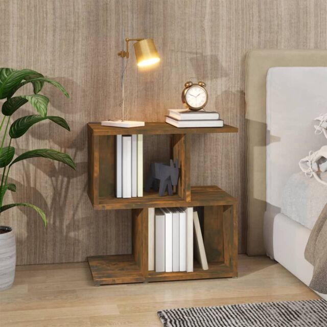 Berkfield Home Bedside Cabinet Smoked Oak 50x30x51.5 cm Engineered Wood in Brown - image 1