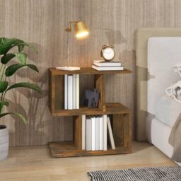 Berkfield Home Bedside Cabinet Smoked Oak 50x30x51.5 cm Engineered Wood in Brown - thumbnail 1