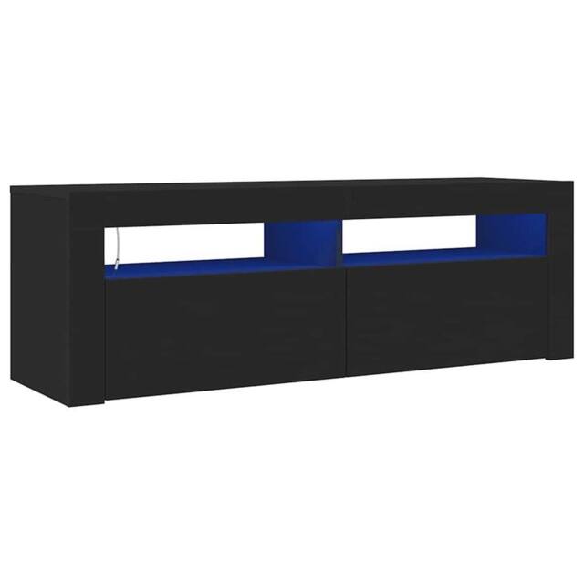 Berkfield Home TV Cabinet with LED Lights Black 120x35x40 cm - Size: 120 x 35 x 40 cm - image 1