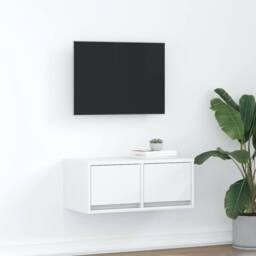 Berkfield Home TV Cabinet White 60x31x25.5 cm Engineered Wood - thumbnail 2