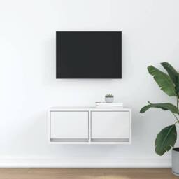 Berkfield Home TV Cabinet White 60x31x25.5 cm Engineered Wood - thumbnail 1