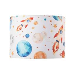 Happy Homewares Colourful Space Themed Kids Lamp Shade with Rockets Planets & Stars - Size: 10 inches - thumbnail 4
