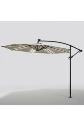 H&O Direct Cantilever Garden Parasol with 32 LED Light（Base not included） in Beige - thumbnail 3