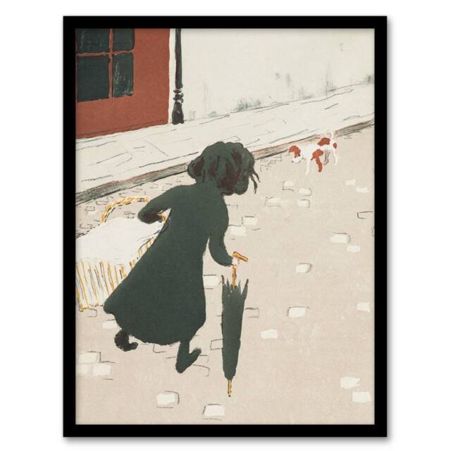Artery8 Parisian Life The Little Laundress Bonnard Framed Wall Art Print in Beige - Size: A3 - image 1