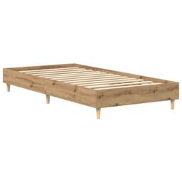 Berkfield Home Bed Frame No Mattress Artisan Oak 90x190 cm Single Engineered Wood in Brown - thumbnail 7