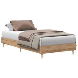 Berkfield Home Bed Frame No Mattress Artisan Oak 90x190 cm Single Engineered Wood in Brown - thumbnail 2