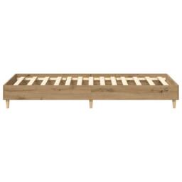Berkfield Home Bed Frame No Mattress Artisan Oak 90x190 cm Single Engineered Wood in Brown - thumbnail 6