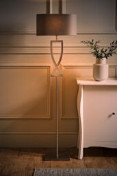 ValueLights Katniss Brushed Chrome Industrial Tall Floor Lamp in Silver - thumbnail 2