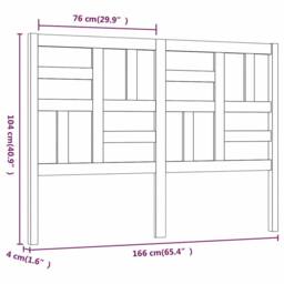 Berkfield Home Bed Headboard White 166x4x104 cm Solid Wood Pine - Size: 166 x 4 x 104 cm - thumbnail 6