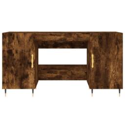 Berkfield Home Elegant Desk Smoked Oak 140x50x75 cm Engineered Wood in Brown - Size: 140 x 50 x 75 cm - thumbnail 6