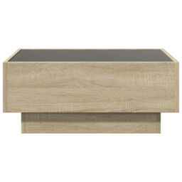 Berkfield Home Coffee Table with LED Sonoma Oak 70x50x30 cm Engineered Wood in Brown - Size: 70 x 50 x 30 cm - thumbnail 6