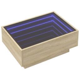 Berkfield Home Coffee Table with LED Sonoma Oak 70x50x30 cm Engineered Wood in Brown - Size: 70 x 50 x 30 cm - thumbnail 3