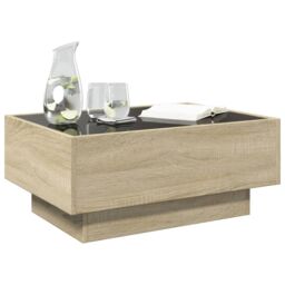 Berkfield Home Coffee Table with LED Sonoma Oak 70x50x30 cm Engineered Wood in Brown - Size: 70 x 50 x 30 cm - thumbnail 5