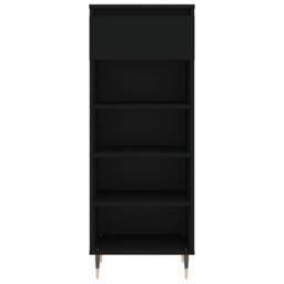 Berkfield Home Shoe Cabinet Black 40x36x105 cm Engineered Wood - Size: 40 x 36 x 105 cm - thumbnail 5
