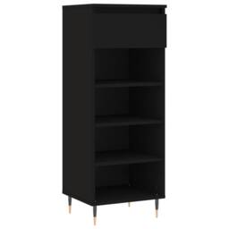 Berkfield Home Shoe Cabinet Black 40x36x105 cm Engineered Wood - Size: 40 x 36 x 105 cm - thumbnail 3
