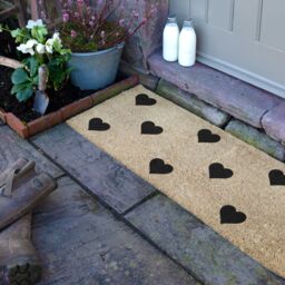 Artsy Mats Hearts Patio Doormat in Beige - Size: 40 cm x 120 cm - thumbnail 2