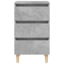 Berkfield Home Sturdy Bed Cabinets & Solid Wood Legs 2 pcs Concrete Grey 40x35x69 cm - Size: 40 x 35 x 69 cm - thumbnail 6