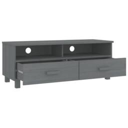 Berkfield Home TV Cabinet HAMAR Dark Grey 106x40x40 cm Solid Wood Pine - Size: 106 x 40 x 40 cm - thumbnail 5