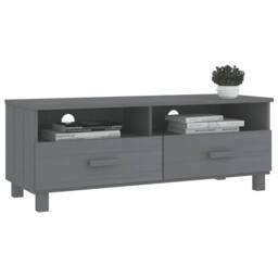 Berkfield Home TV Cabinet HAMAR Dark Grey 106x40x40 cm Solid Wood Pine - Size: 106 x 40 x 40 cm - thumbnail 6