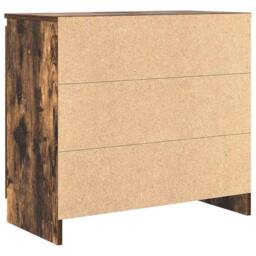 Berkfield Home Sideboard with Drawer Smoked Oak 71x35x65 cm Engineered Wood in Brown - Size: 71 x 35 x 65 cm - thumbnail 8