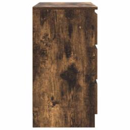 Berkfield Home Sideboard with Drawer Smoked Oak 71x35x65 cm Engineered Wood in Brown - Size: 71 x 35 x 65 cm - thumbnail 7