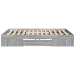 Berkfield Home Bed Frame without Mattress Grey Sonoma 120x190 cm Small Double Engineered Wood - thumbnail 6