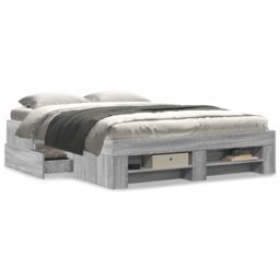 Berkfield Home Bed Frame without Mattress Grey Sonoma 120x190 cm Small Double Engineered Wood - thumbnail 4