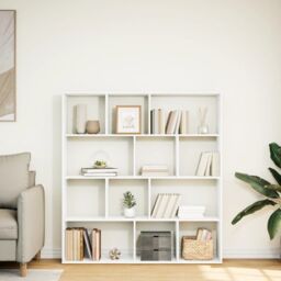 Berkfield Home Book Cabinet White 132x29x141.5 cm Engineered Wood - thumbnail 3