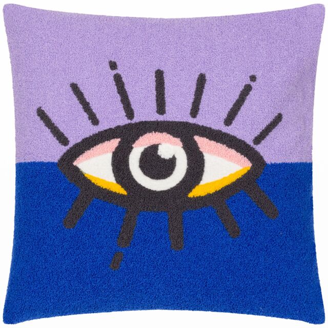 Heya Home All Eyes On You Boucle Cushion in Purple - Size: 45 cm x 45 cm - image 1