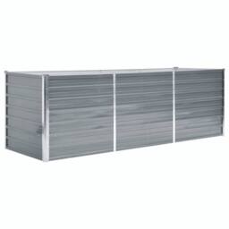 Berkfield Home Garden Raised Bed Galvanised Steel 240x80x77 cm Grey - Size: 240 x 80 x 77 cm - thumbnail 3