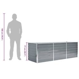 Berkfield Home Garden Raised Bed Galvanised Steel 240x80x77 cm Grey - Size: 240 x 80 x 77 cm - thumbnail 8