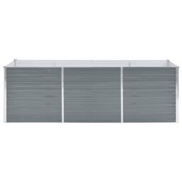 Berkfield Home Garden Raised Bed Galvanised Steel 240x80x77 cm Grey - Size: 240 x 80 x 77 cm - thumbnail 1