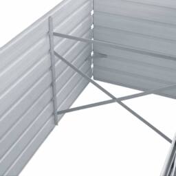 Berkfield Home Garden Raised Bed Galvanised Steel 240x80x77 cm Grey - Size: 240 x 80 x 77 cm - thumbnail 5