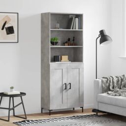 Berkfield Home Highboard Concrete Grey 69.5x34x180 cm Engineered Wood - thumbnail 1