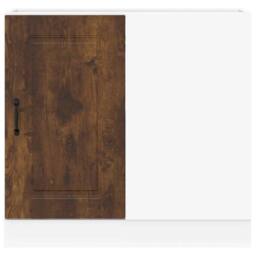 Berkfield Home Kitchen Base Cabinet Kalmar Smoked Oak Engineered Wood in Brown - thumbnail 4