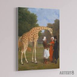 "Artery8 Nubian Giraffe Oil Painting Agasse Canvas Wall Art Print - Size: W18"" x H24""" - thumbnail 2