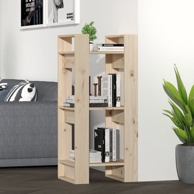 Berkfield Home Book Cabinet/Room Divider 41x35x91 cm Solid Wood Pine in Brown - Size: 41 x 35 x 91 cm - image 1