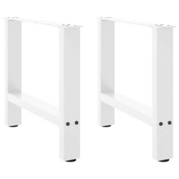 Berkfield Home Coffee Table Legs White 2 pcs 50x(42-43) cm Steel - thumbnail 2