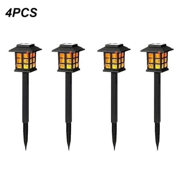 NESTLUNE Solar LED Flickering Flame Torch Stake Lights 4 in Black - image 1