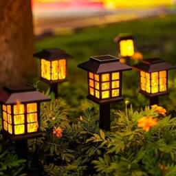 NESTLUNE Solar LED Flickering Flame Torch Stake Lights 4 in Black - thumbnail 6