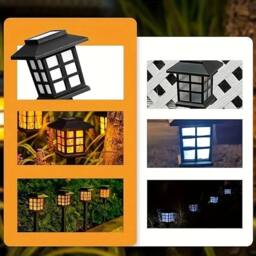 NESTLUNE Solar LED Flickering Flame Torch Stake Lights 4 in Black - thumbnail 4