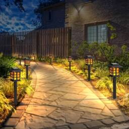 NESTLUNE Solar LED Flickering Flame Torch Stake Lights 4 in Black - thumbnail 5