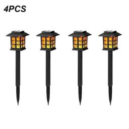 NESTLUNE Solar LED Flickering Flame Torch Stake Lights 4 in Black - thumbnail 1