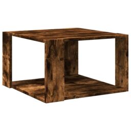 Berkfield Home Coffee Table Smoked Oak 51.5x51.5x30 cm Engineered Wood in Brown - thumbnail 6