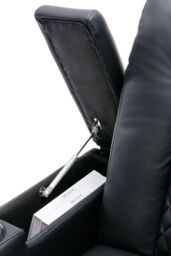 More4Homes Broadway 2 Seater Cinema Electric Recliner Chair USB Charging LED Base in Black - thumbnail 5