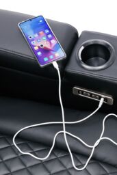 More4Homes Broadway 2 Seater Cinema Electric Recliner Chair USB Charging LED Base in Black - thumbnail 3