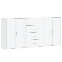 Berkfield Home Sideboards 3 pcs White 60x31x84 cm Engineered Wood - Size: 60 x 31 x 84 cm - thumbnail 3