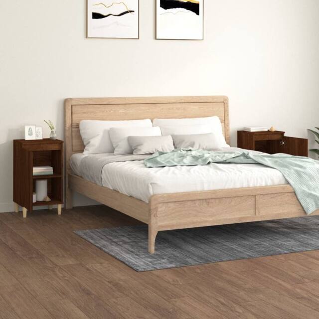Berkfield Home Classic Bedside Cabinets 2 pcs Brown Oak 40x35x70 cm Engineered Wood - Size: 40 x 35 x 70 cm - image 1