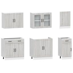 Berkfield Home 7 Piece Kitchen Cabinet Set Kalmar Grey Sonoma Engineered Wood - thumbnail 4